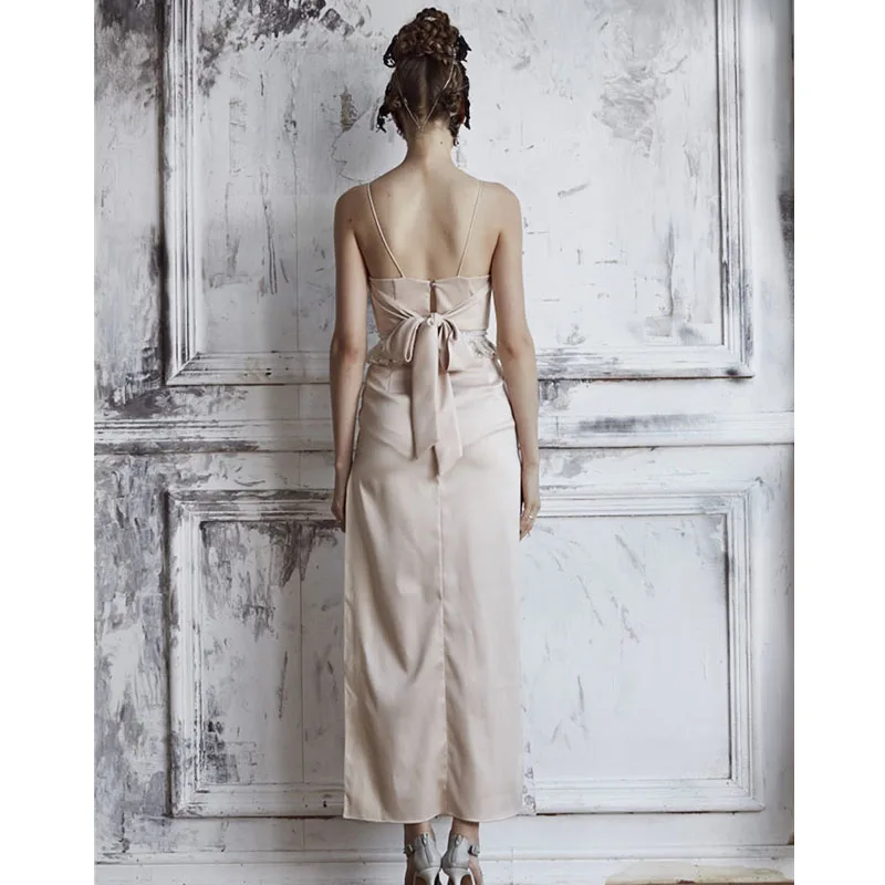 Бохо Лето Женщины Макси платье пикантные Разделение Вышивка V шеи платья без