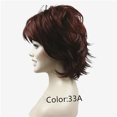 33A StrongBeauty женский парик пушистые короткие прямые светлые слоистые волосы Синтетические Полные парики 27 цветов - Цвет: 33A