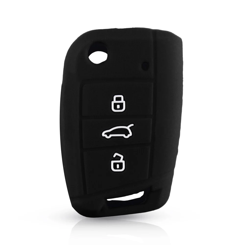 Силиконовый чехол для ключей Dandkey Volkswagen VW Golf MK7 Tiguan Skoda Octavia Seat Leon Ibiza Key 2015 2016
