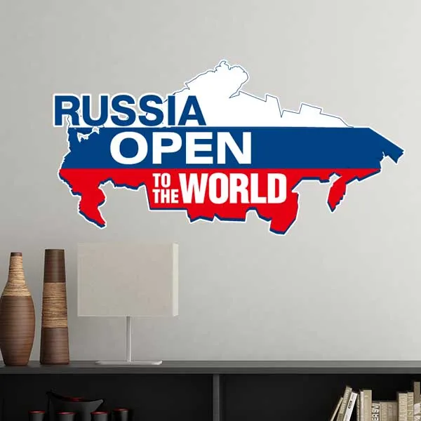 Российский открытый к миру флаг карта Наклейка на стену окно украшение для