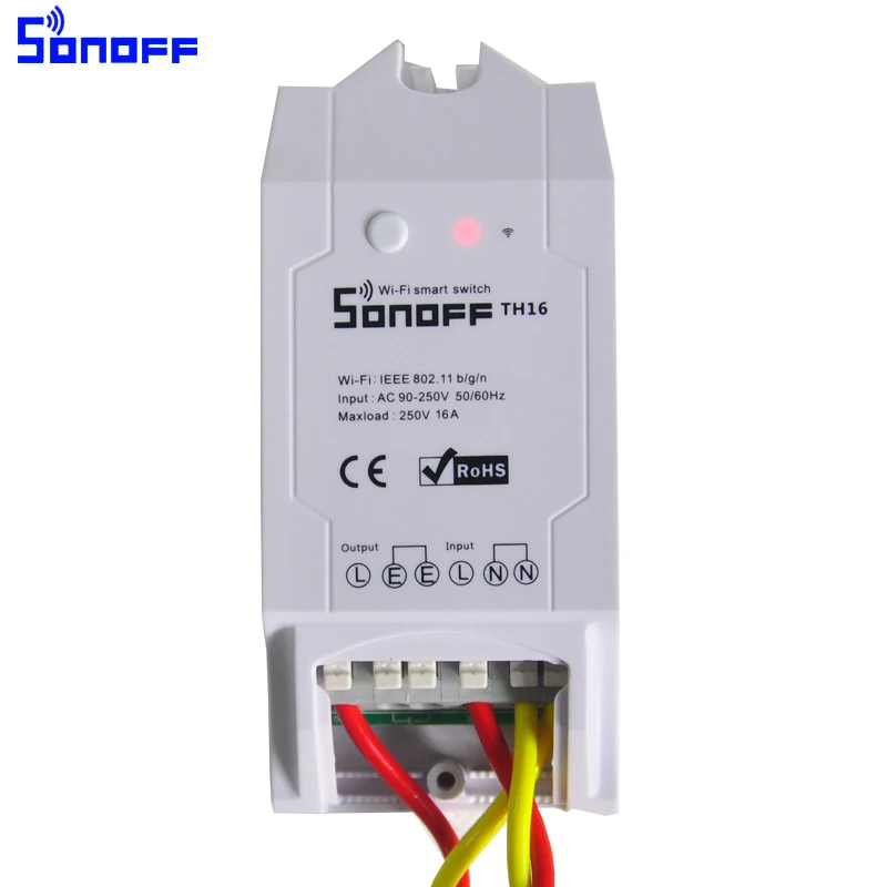 Умный wifi переключатель Sonoff TH 10A/16A с датчиком температуры/водонепроницаемый