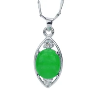 new hot sell 925 silver inlaid green jade pendant ladies fashion jewelry accessories gifts