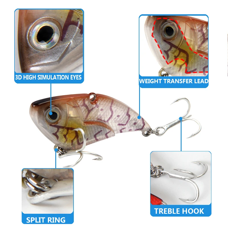 6 шт./комплект твердые рыболовные приманки 50 мм 15 г | Спорт и развлечения