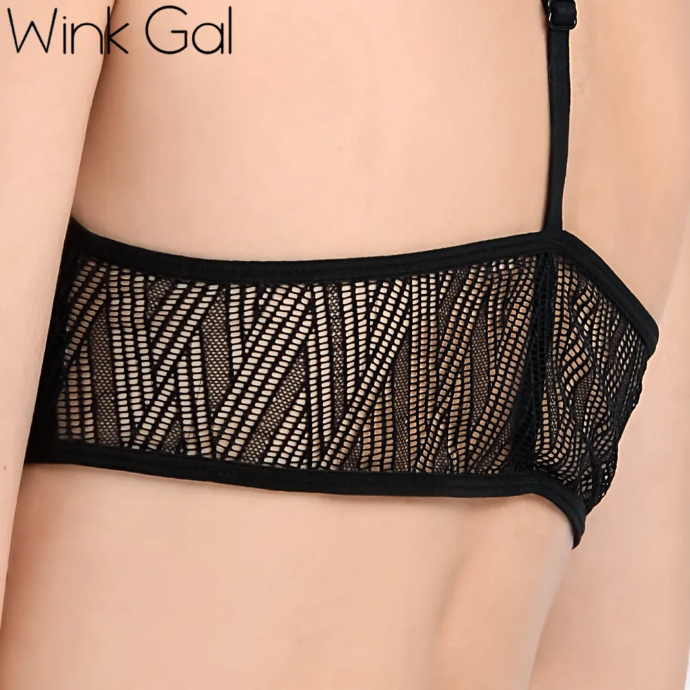 Подмигивание Гал Для женщин Мода Bralette полосы сетки женский бюстгальтер удобные