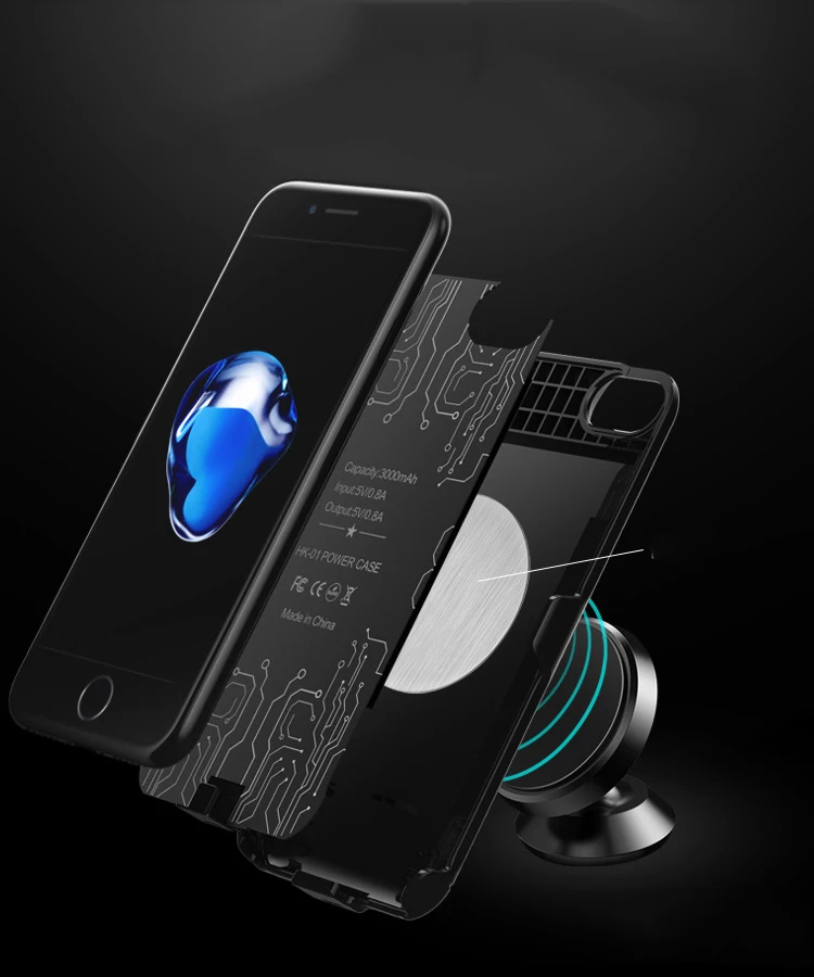 Тонкий чехол-аккумулятор 4000 мАч для iPhone 7 8 Plus чехол с зарядным устройством 6 6S