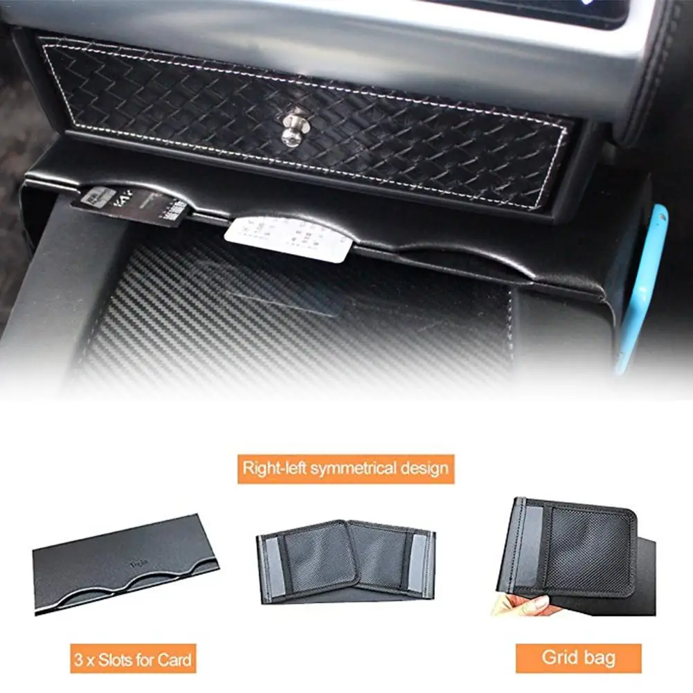 

Car Center Console Card Holder Storage Multifunctional Card Set Smart Mobile Phone Mount For Tesla Model X / S