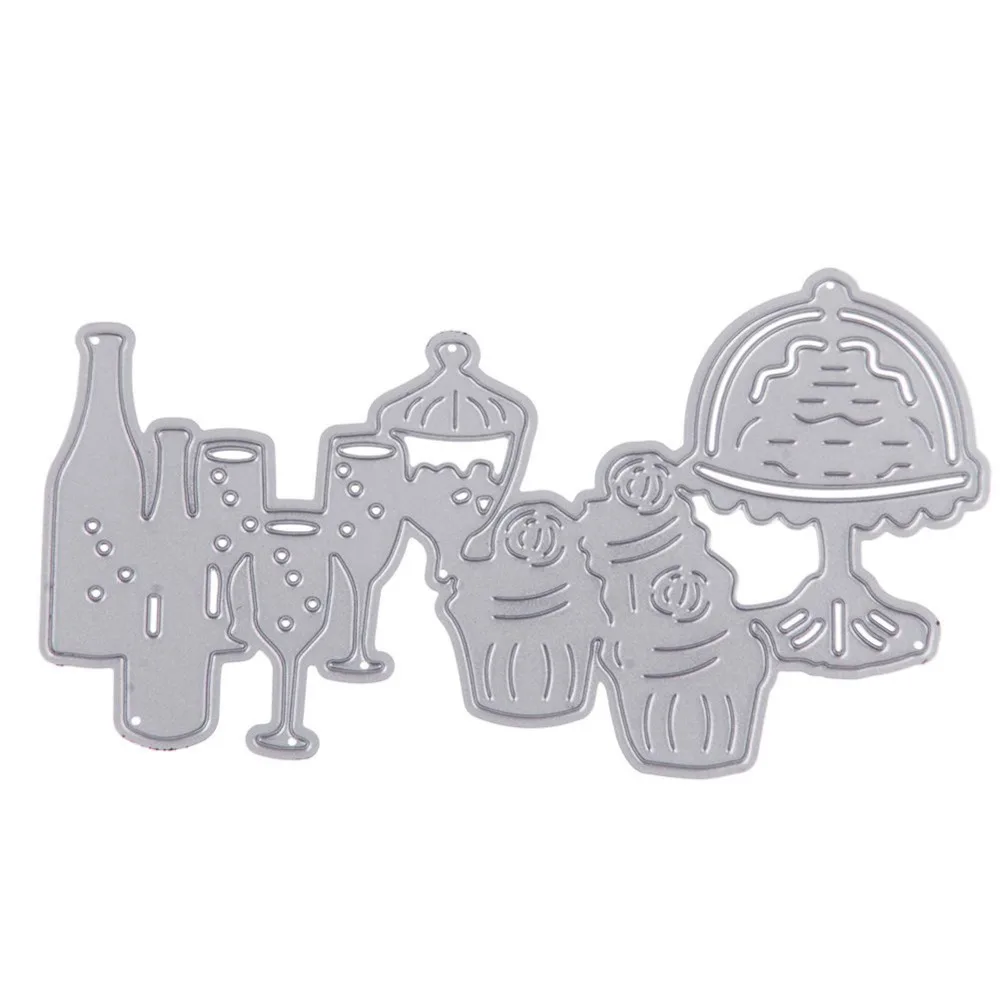 Кубок вина кекс партия die Штанцевые формы Трафареты для Скрапбукинг фотоальбом