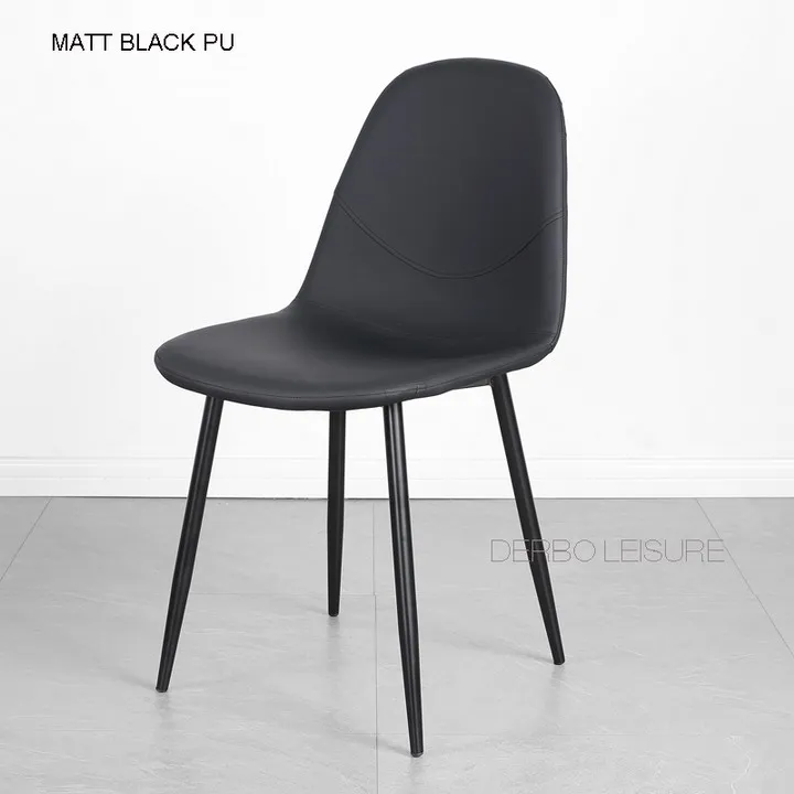 Matt Black PU Современный классический дизайн, роскошный мягкий чехол, разноцветный Мягкий чехол из искусственной кожи, мягкий чехол, мебель для столовой, боковой стул, 1 шт - Цвет: Matt Black PU