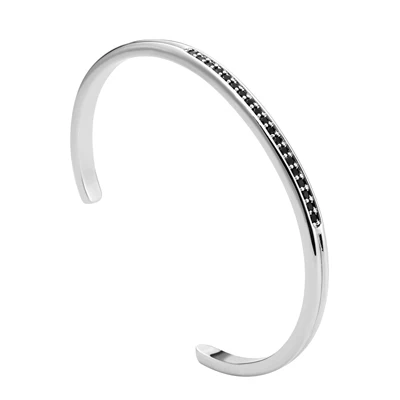 steel Mcllroy манжета мужские браслеты браслет Новые мужские ювелирные изделия серебро/черный/крутой циркон любовь манжеты браслеты подарок на день Святого Валентина pulseira masculina - Окраска металла: steel