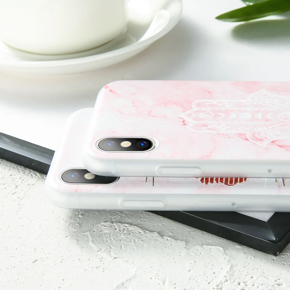 KISSCASE Marble TPU Phone Case For iPhone 7 8 6s 6 Plus Colorful Soft Silicon Iphone X XS Max XR Text Embossed Cover |