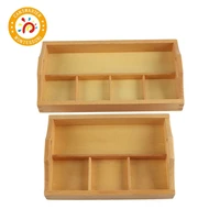 montessori baby toys material wooden toy 3 compartment sorting tray bead storage box learning educational toys for children