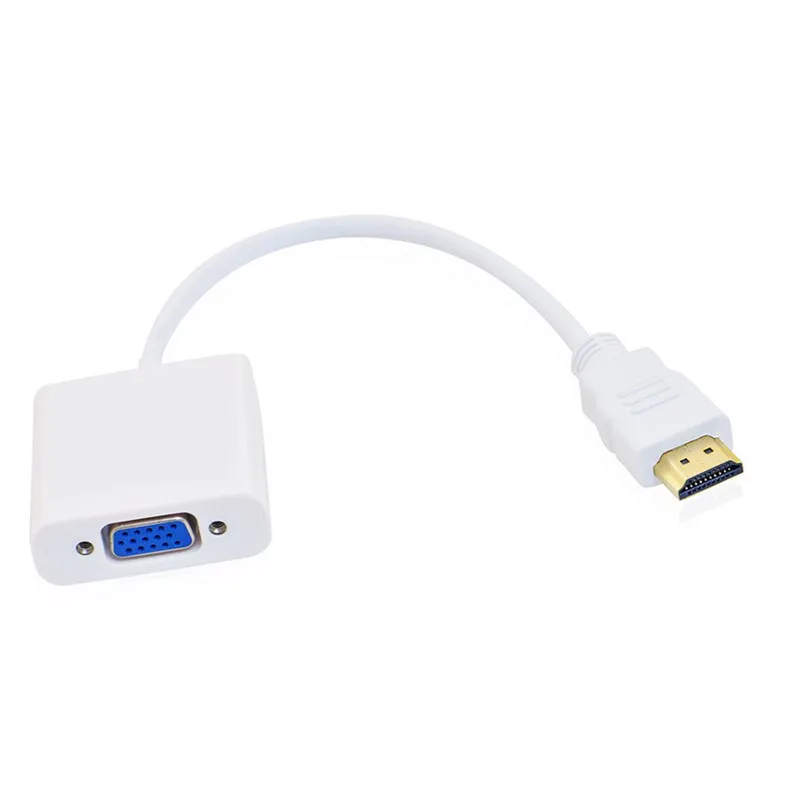 Портативный HDMI к VGA видео конвертер адаптер Full HD 1080P VGA HDMI мужчин и женщин кабель шнур для HDTV ПК ноутбук DVD - Цвет: White