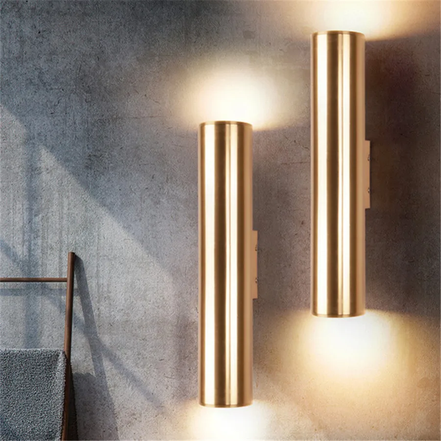 

Thrisdar Nordic Art Up Down Golden LED Wall Lamp 30CM 50CM Restuarant Hotel Aisle Corridor LED Wall Light Bedside Wall Lamps