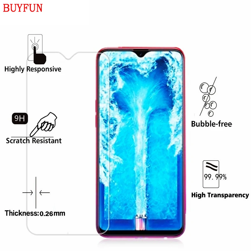 BUYFUN 2 шт HD закаленного Стекло на для OPPO F9 PRO Чехол телефона чехол Экран протектор