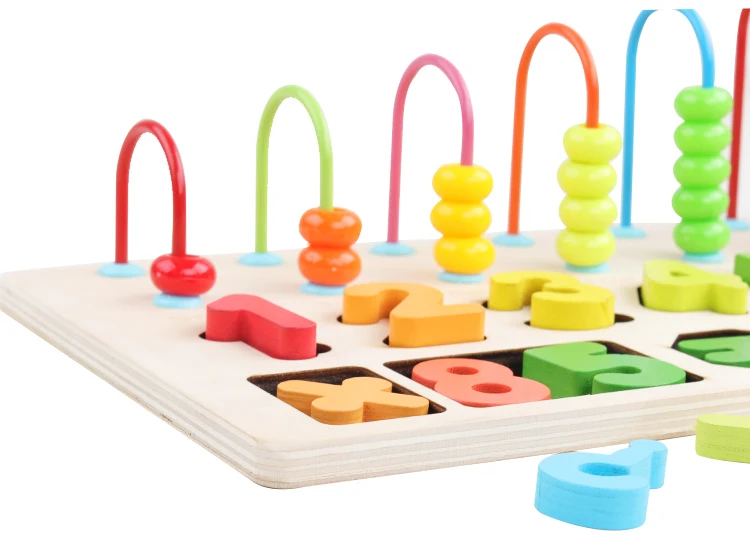 Детские деревянные игрушки Abacus Монтессори материалы учат цифры соответствия цифровой матч Раннее Образование Обучение Математика игрушки