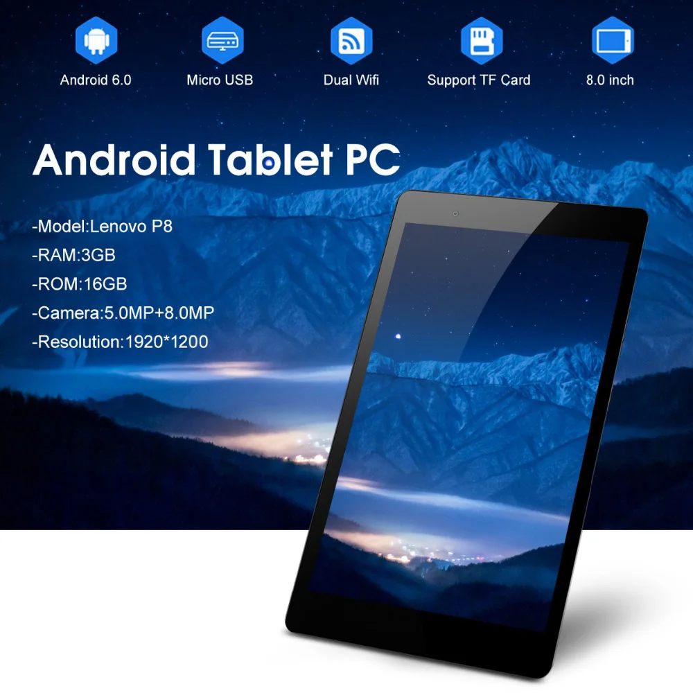 Lenovo P8 Tab3 8 Plus 4G Tablet PC Android 6.0 8.0 Inch Snapdragon 625 Octa Core 2.0GHz 3GB 16GB Dual Camera Bluetooth Tablets | Компьютеры