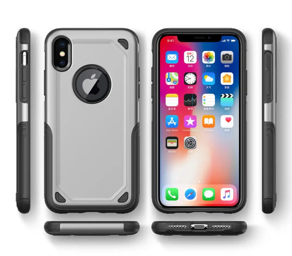 Luxury Durable Armor Hard Shockproof Hybrid Case For iPhone X 7 8 6 6s Plus XR XS Max Silicone Phone Back Cover | Мобильные телефоны