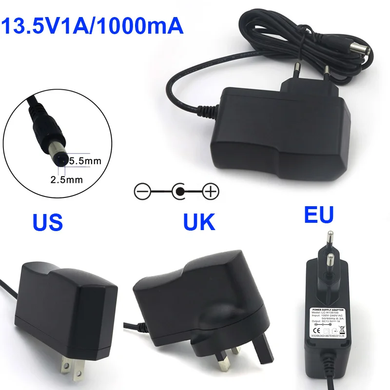AC 100 240V to DC 13 5 V 1A/1000mA воздухоочиститель зарядное устройство импульсный источник