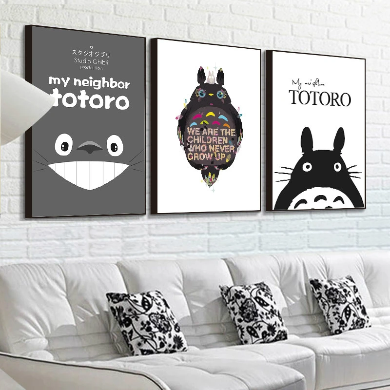 Мультяшная черно-белая Современная декоративная картина минималистичный 40X60 см