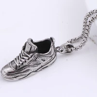 stainless steel necklace sport shoe shape pendant necklace for women and men jewelry pendant necklace