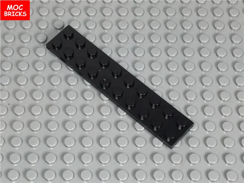 100 шт./лот MOC кирпичи темно серые светло черные белые пластины 2X10 подходят для