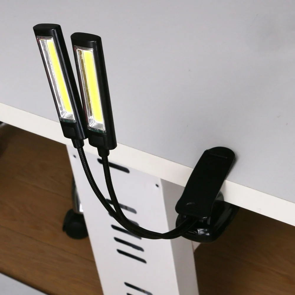 USB COB Светодиодный настольный светильник Гибкая Настольная лампа с двумя
