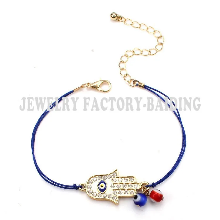 New arrival gold 5colors link chain braided rope string evil eye lucky charms fashion bracelets red blue bead for women | Украшения и