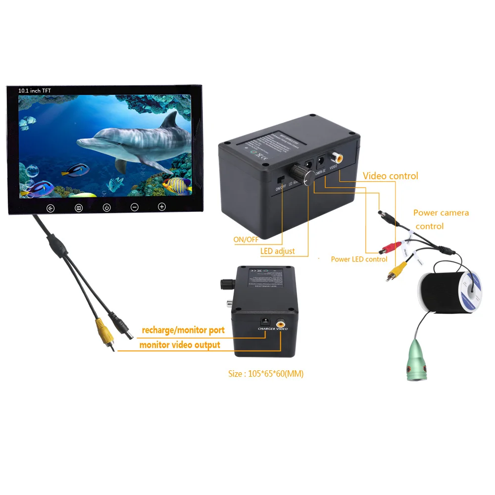 PDDHKK Wifi беспроводной 10 &quotдюймовый TFT lcd цветной монитор рыболокатор подводная
