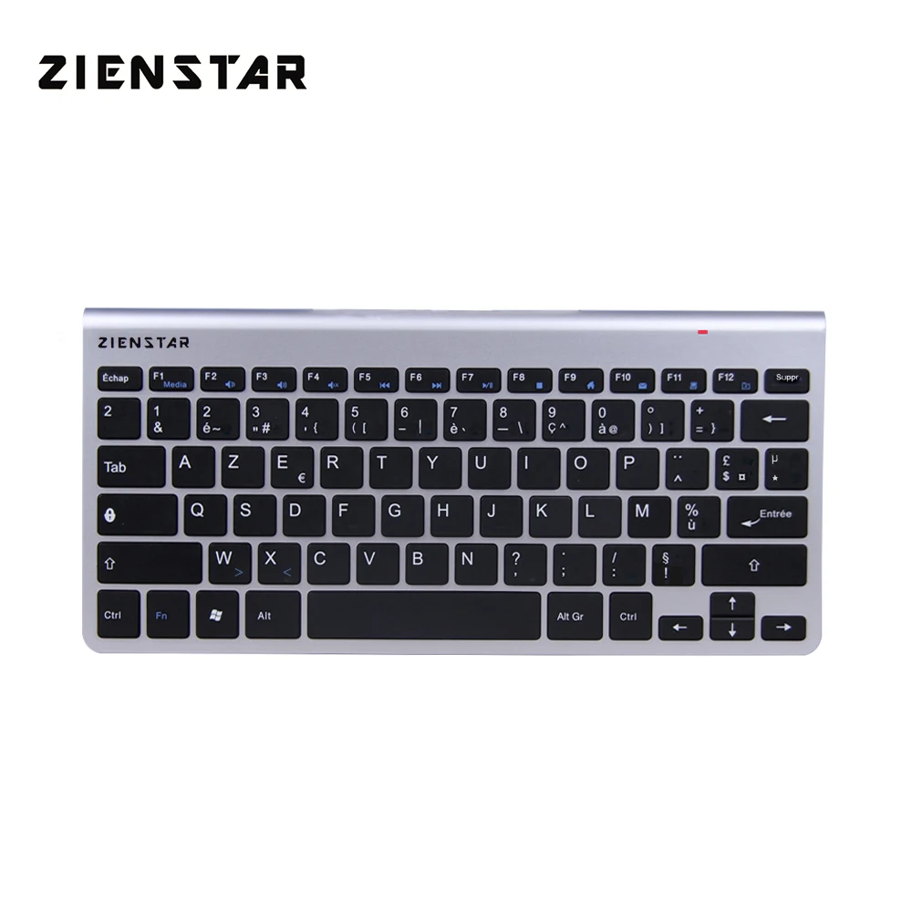 Zienstar AZERTY с французским буквенным принтом тонкая 2,4G Беспроводная клавиатура для MACBOOK, ноутбука, ТВ-бокса компьютера и Smart tv с USB Приемником