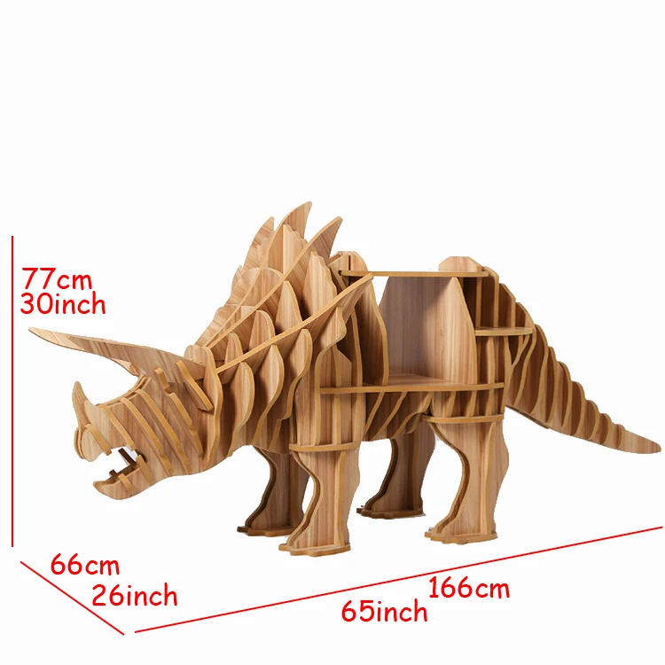 1 Набор 30*65 дюймов деревянный Трицератопс Dinasaur боковой стол/сервант для