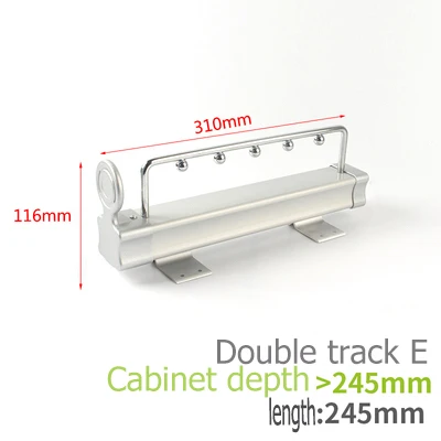 Silver 310mm 25/30/35/40/45/50 см высокая точность сверхпрочные выдвижные шкаф вытащить стержень вешалка для одежды, направляющая Полотенца идеально подходит для Органайзер - Цвет: Silver 310mm