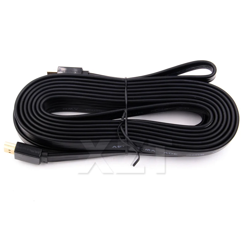 1 шт. HDMI плоский кабель 3D/1080P/2K x 4K золотой 5 м/3 м/5 м/10 м для Ultra HD PS3/PS4 ноутбук с HDTV|hdmi
