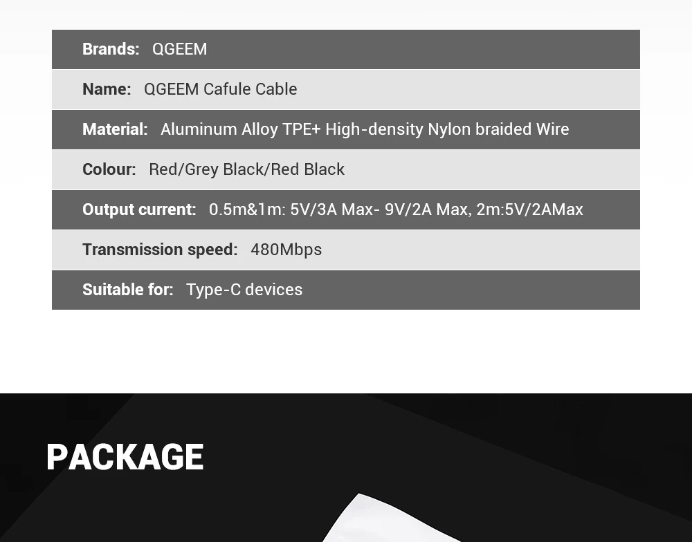 QGEEM usb type-C кабель USB-C для быстрой зарядки мобильных телефонов USB кабель для samsung Galaxy S9 huawei mate 20 Xiaomi usb type-C
