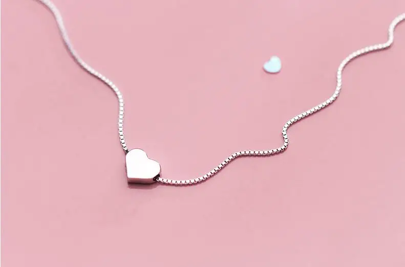 RYOUCUTE Настоящее чистое 925 пробы Серебряное ювелирное изделие винтажное корейское длинное сердечко ожерелье для женщин Свадебное колье