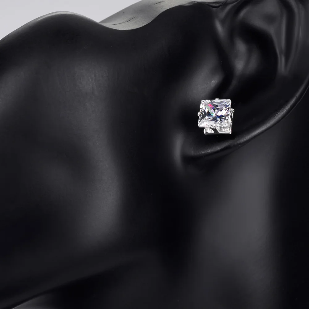 Серьги-гвоздики Neoglory стразы маленькие белые для женщин подростковые девушки