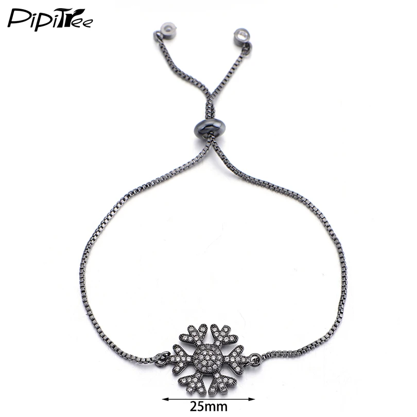 Браслет Pipitree со снежинками и цветами для женщин мужские шармы цвета розового