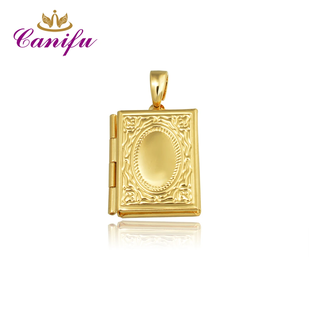 Canifu Новое поступление золотой цвет прямоугольный медальон Подвеска