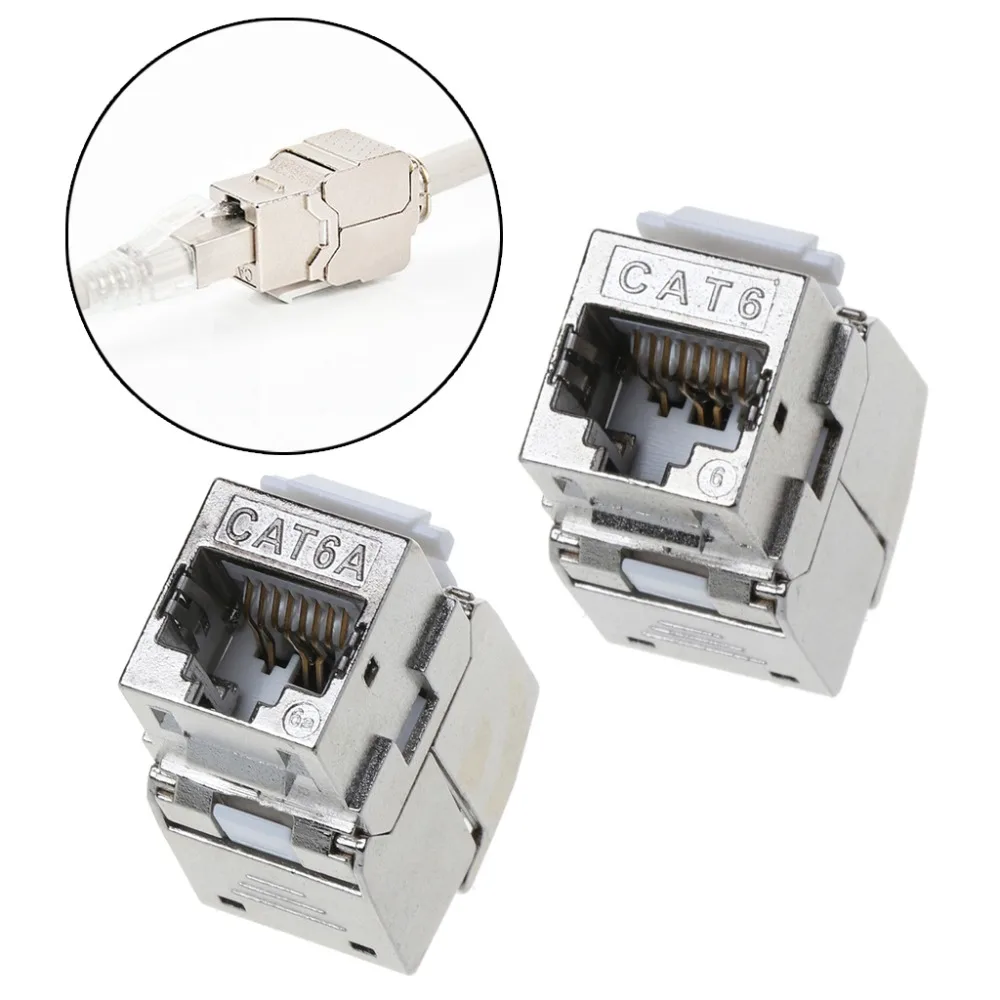 1 шт. RJ45 Keystone Cat6 Cat6A Экранированный FTP цинковый сплав модуль Jack сетевой разъем