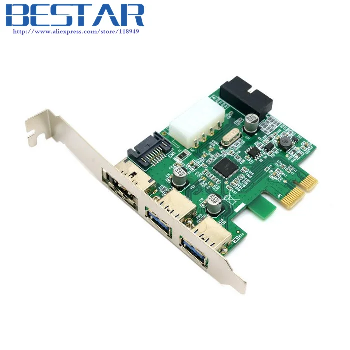 Внешний адаптер Pci e PCI Express для карт 2 порта USB 3 0 Esata 19pin|express card adapter|2 ports usb 3.0usb header |