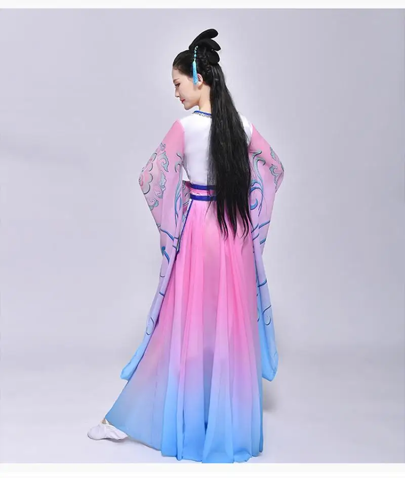 New High Quality 2019 Children's Hanfu Wide Sleeve Flow Fairy Chinese Style Elegant Dance Costume Performance Costumes | Тематическая