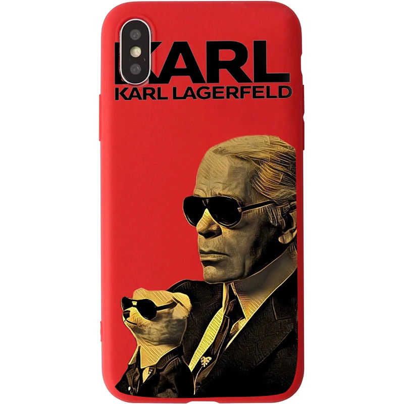 Karl Lagerfeld карамельный цвет чехол для телефона TPU iPhone 7 8 XS XR XSMAX красный желтый