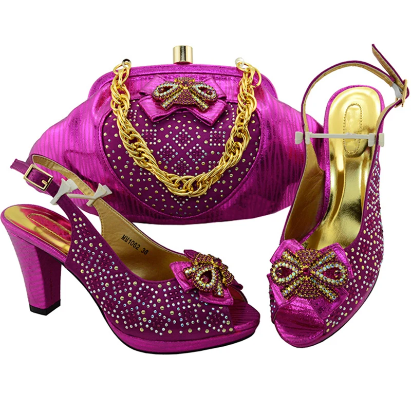 New Arrival Water Green Color African Shoes and Matching Bags Italian Nigerian Party Shoe Bag Sets Decorated with Rhinestone | Обувь