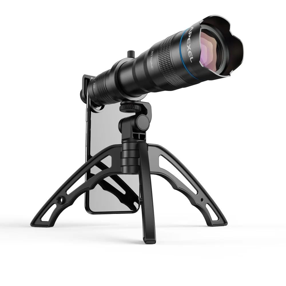 With tripod APEXEL HD 36X объектив для телефона камера телефото зум монокулярный телескоп объектив+ штатив с дистанционным затвором для всех смартфонов - Цвет: With tripod