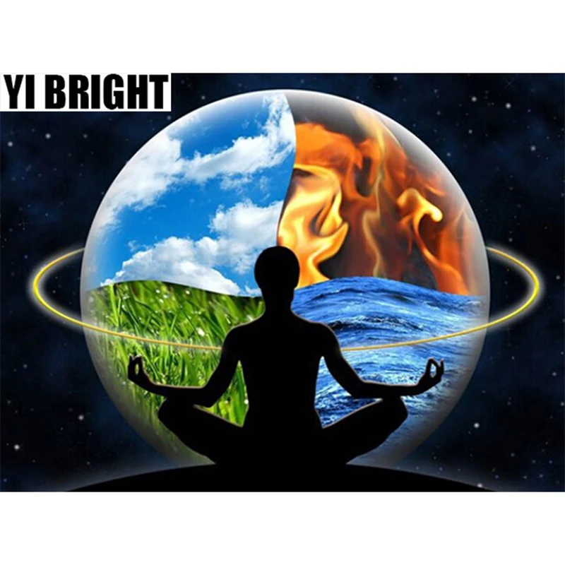 3D Алмазная вышивка YI BRIGHT DIY крестиком картина Вселенная Йога с настенной росписью