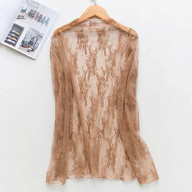 khaki T-shirt TDFunlive Saida De Praia пляжное накидка парео Плайя накидка платье Vestido Livre Купальник одежда купальники кружева женская пляжная одежда - Цвет: khaki T-shirt