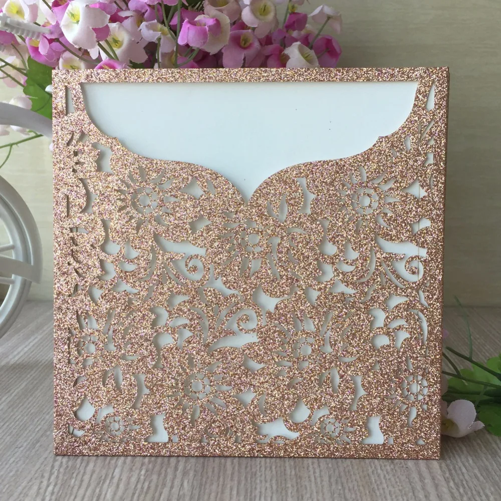 

30Pcs/Lot Delicate Carved Pattern Customizable Invitation Card Event&Party Supplies Wedding Invitation Gift Card Greeting Cards