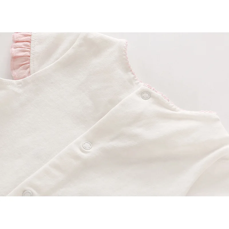 Летнее платье с кроликом для маленьких девочек хлопковое принцессы оборками и