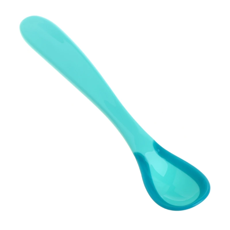 Blue Термочувствительная детская ложка, безопасная ложка для кормления новорожденных, инструмент для ухода за ребенком - Цвет: Blue