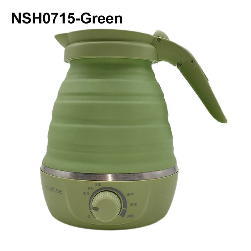 NSH0715-Green 0.6L многофункциональный электрический чайник мини портативный складной домашний чайник для воды складная ручка путешествия вареная вода горшок 100-240 В - Цвет: NSH0715-Green