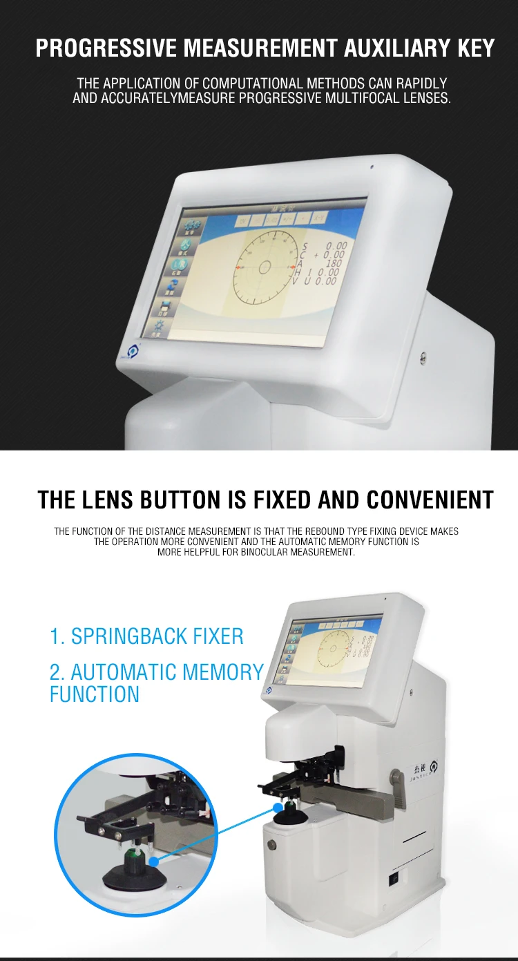 Автоматический lensmeter JS2800 цветной сенсорный экран автоматический Lensmeter Lensometer Focimeter